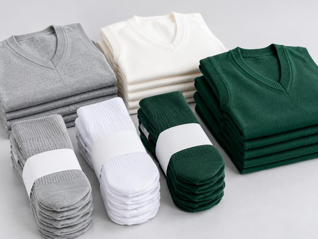 Folded knitted garments and bundled cotton socks